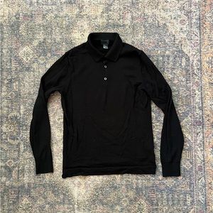 Wool Knit Long Sleeve Polo